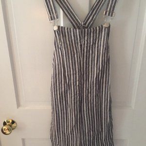 Linen Cotton blend Striped Overalls